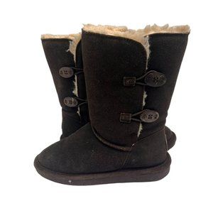 BEARPAW   Lori Girls' Youth Boot Chocolate Brown Cow Suede Wool Blend lining